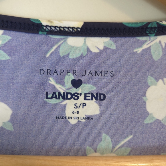 Draper James Land's End Women's Navy Floral Print Rash Guard Swim Top - Picture 6 of 12